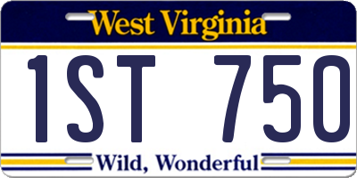 WV license plate 1ST750