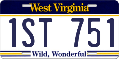 WV license plate 1ST751