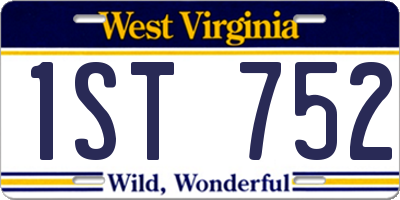 WV license plate 1ST752