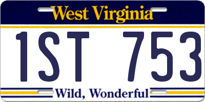 WV license plate 1ST753