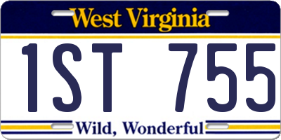 WV license plate 1ST755