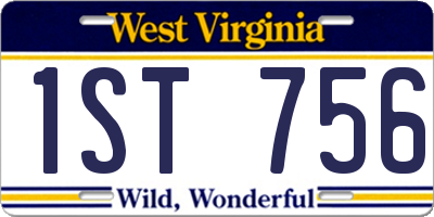 WV license plate 1ST756