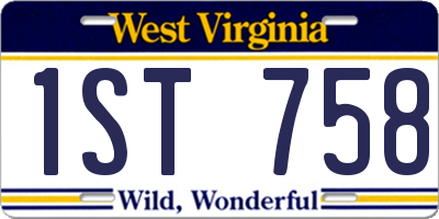 WV license plate 1ST758