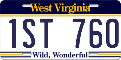 WV license plate 1ST760
