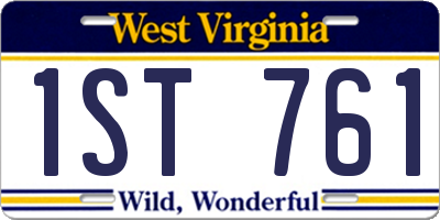 WV license plate 1ST761
