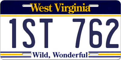 WV license plate 1ST762