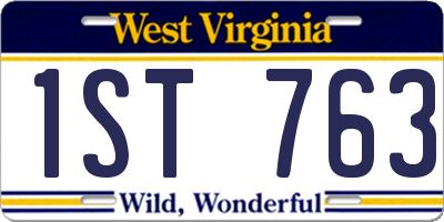 WV license plate 1ST763