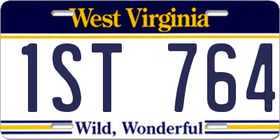 WV license plate 1ST764