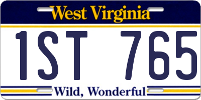 WV license plate 1ST765