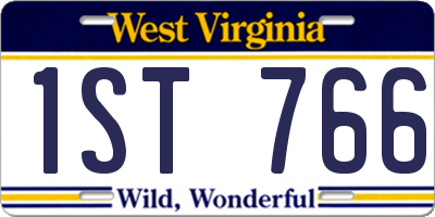 WV license plate 1ST766