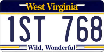 WV license plate 1ST768