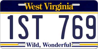 WV license plate 1ST769