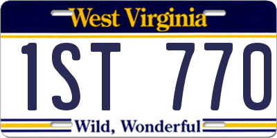 WV license plate 1ST770