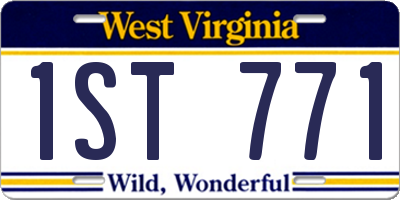 WV license plate 1ST771
