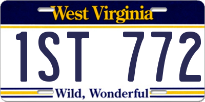 WV license plate 1ST772
