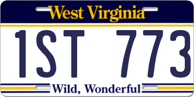 WV license plate 1ST773