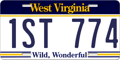 WV license plate 1ST774
