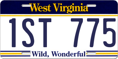 WV license plate 1ST775