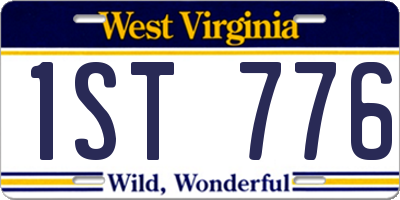 WV license plate 1ST776
