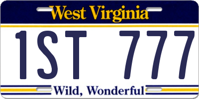 WV license plate 1ST777