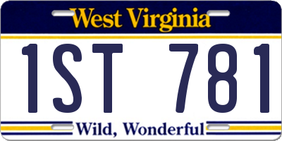 WV license plate 1ST781