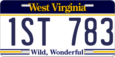 WV license plate 1ST783