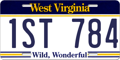 WV license plate 1ST784