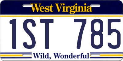 WV license plate 1ST785
