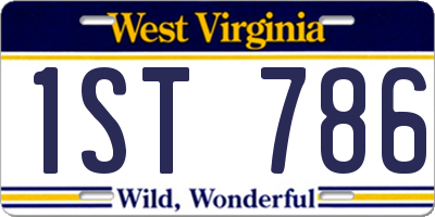 WV license plate 1ST786