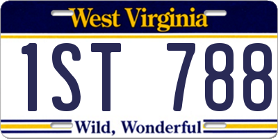 WV license plate 1ST788