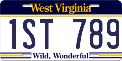 WV license plate 1ST789