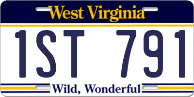 WV license plate 1ST791