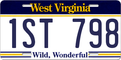 WV license plate 1ST798