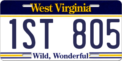 WV license plate 1ST805
