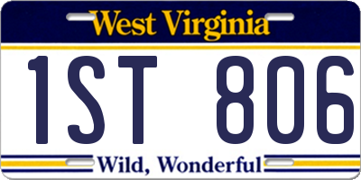 WV license plate 1ST806