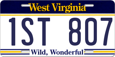 WV license plate 1ST807