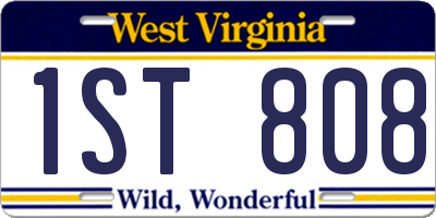 WV license plate 1ST808