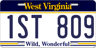 WV license plate 1ST809