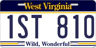 WV license plate 1ST810