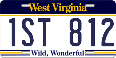WV license plate 1ST812