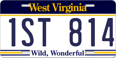 WV license plate 1ST814