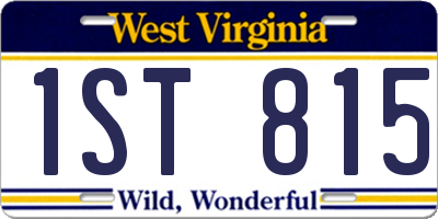 WV license plate 1ST815