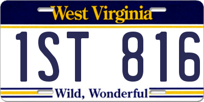 WV license plate 1ST816