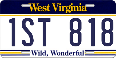 WV license plate 1ST818