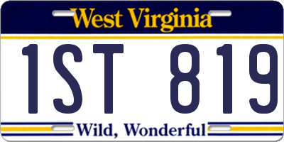 WV license plate 1ST819