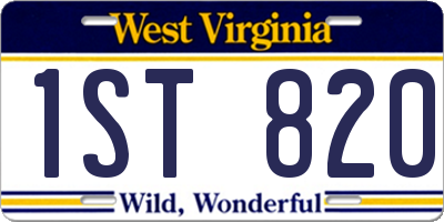 WV license plate 1ST820