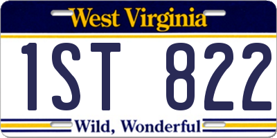 WV license plate 1ST822
