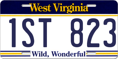 WV license plate 1ST823