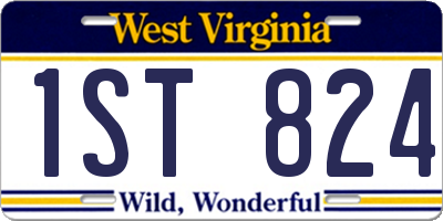 WV license plate 1ST824