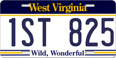 WV license plate 1ST825